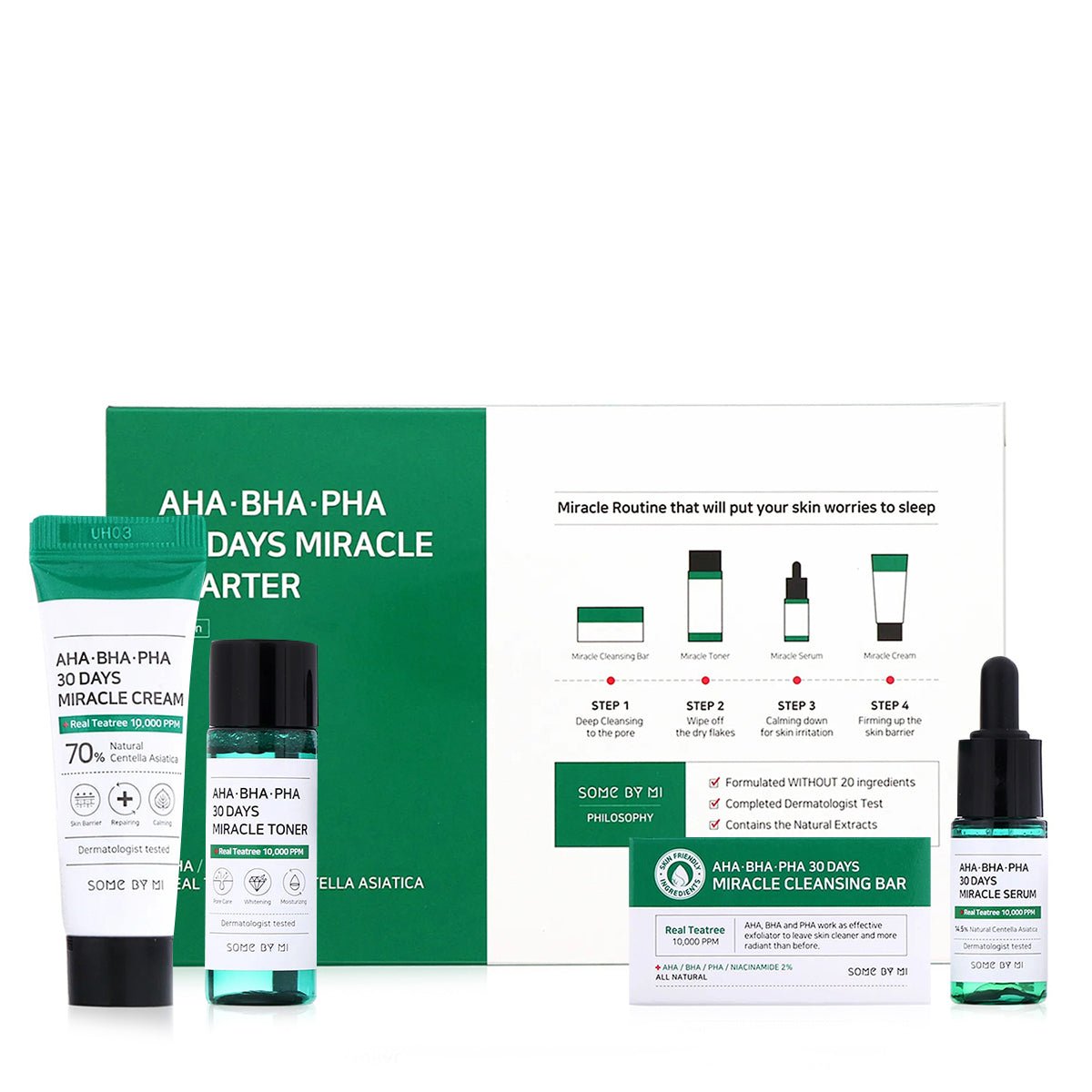 AHA, BHA, PHA 30 Days Miracle Starter Kit - Myriad Beauty